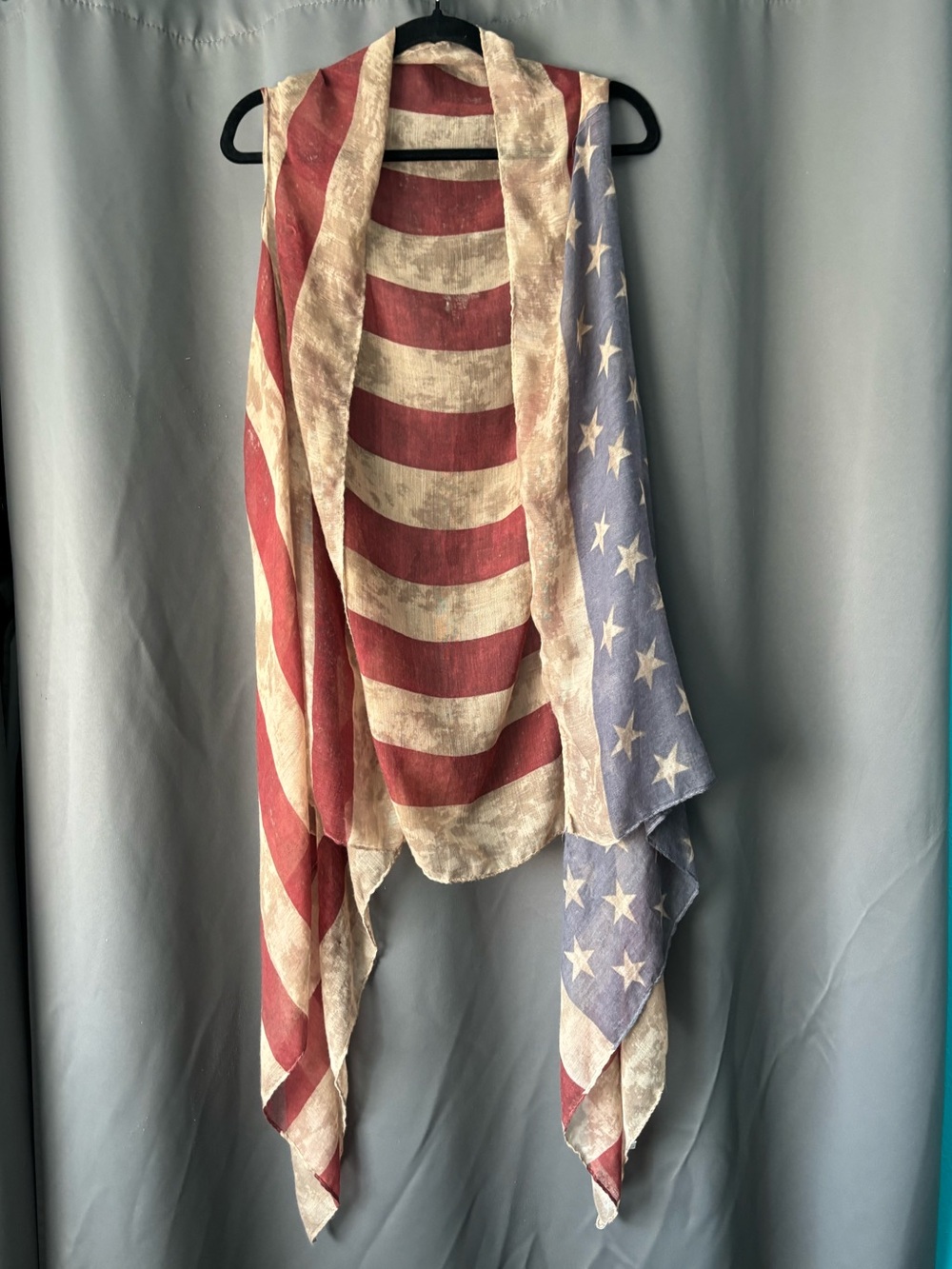 🎁Patriotic Red, White & Blue Decorative shawl - American Flag Accent